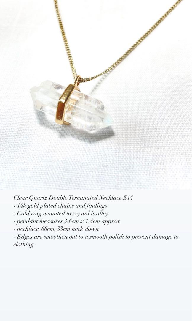 Double terminated quartz necklace online