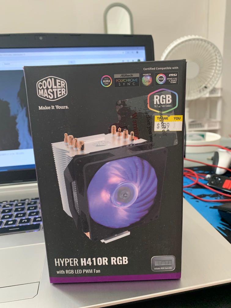 Cooler master Hyper H410r RGB CPU Fan, Computers & Tech, Parts