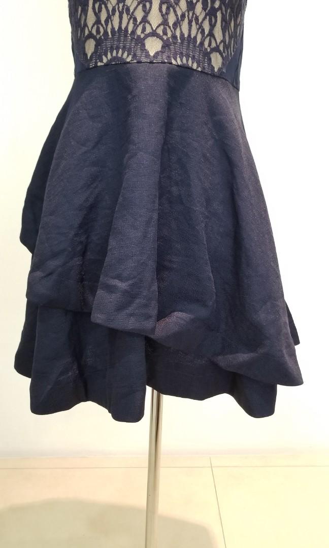 dotti navy blue dress Dottie Striped Midi Dress Navy Smocked