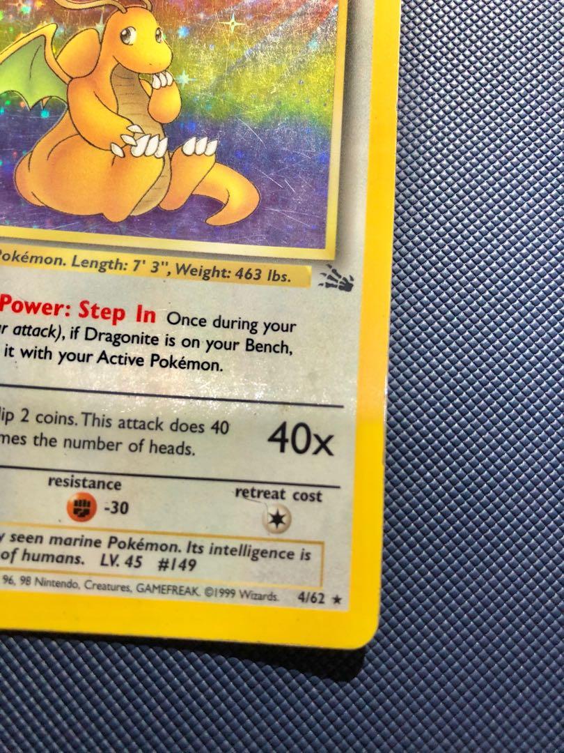 Dragonite 4/62. Fossil. HOLO. HP heavily played. Pokemon TCG cards, Hobbies  & Toys, Toys & Games on Carousell