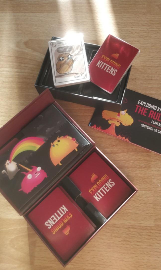 Exploding Kittens Card Game (Category: Board Games & Puzzles) located in Singapore. Submitted by sushironumber1fan (Listing ID 1044538374, Image 2). Description: Exploding kittens Base Set - Opened Expansion Set (NSFW) - Mint West side peeps can get discount !.