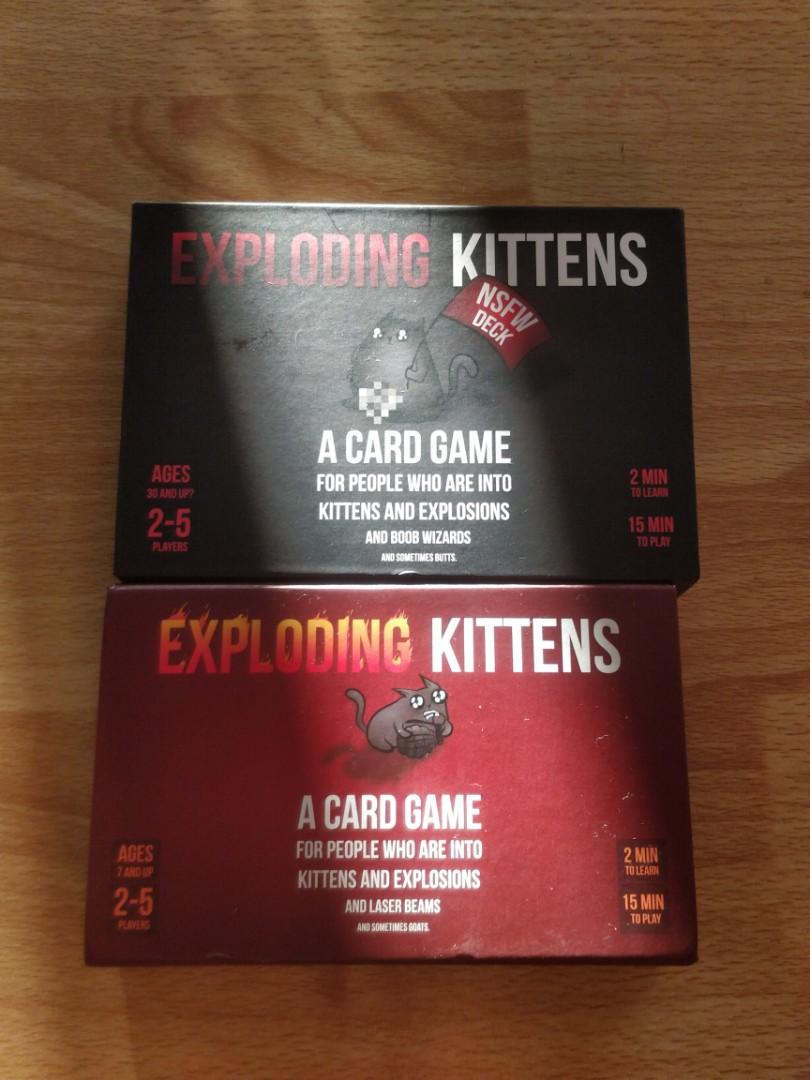 Exploding Kittens Card Game (Category: Board Games & Puzzles) located in Singapore. Submitted by sushironumber1fan (Listing ID 1044538374, Image 1). Description: Exploding kittens Base Set - Opened Expansion Set (NSFW) - Mint West side peeps can get discount !.