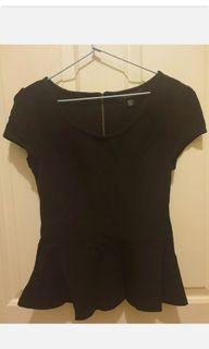 Forever New Black peplum work top 8