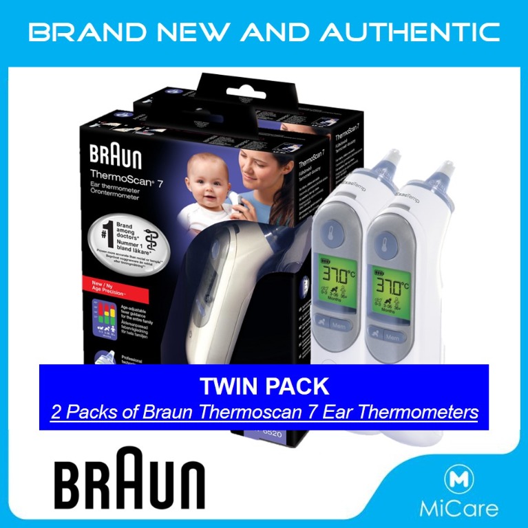 [Free Same Day Delivery] Brand New and Authentic TWIN PACK 2 Pieces of BRAUN Thermoscan 7 Ear
