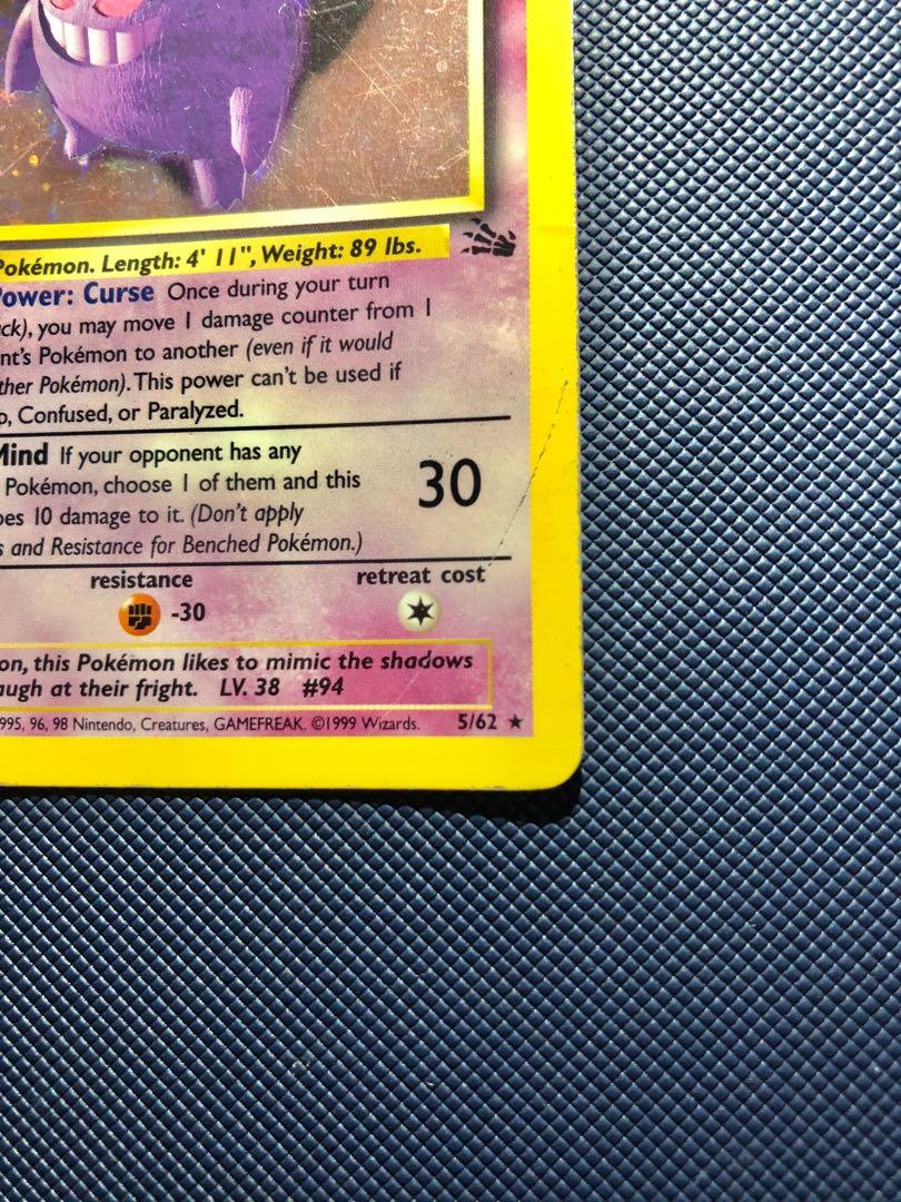 Gengar 5/62. Fossil. HP heavily played. Pokemon TCG cards, Hobbies & Toys,  Toys & Games on Carousell