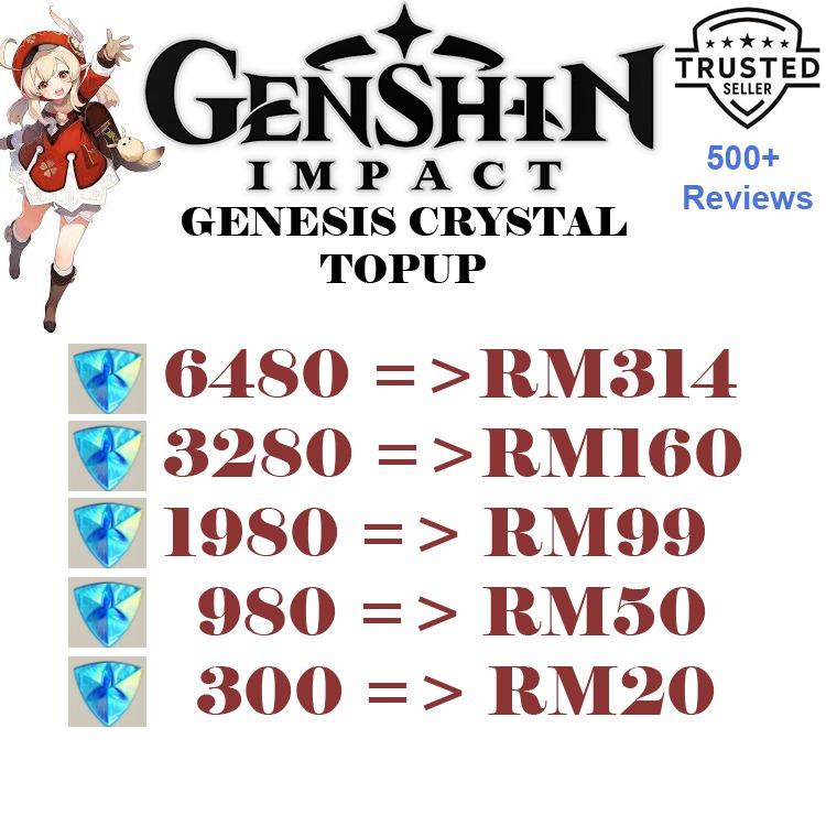 Genshin Impact Genesis Crystal For Primo Gem Topup Mihoyo Video Gaming Video Games On Carousell