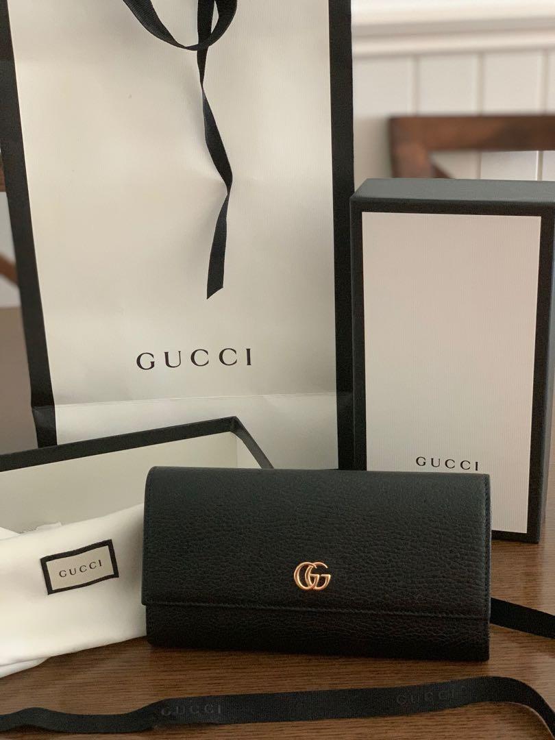 Gg marmont 2025 leather continental wallet