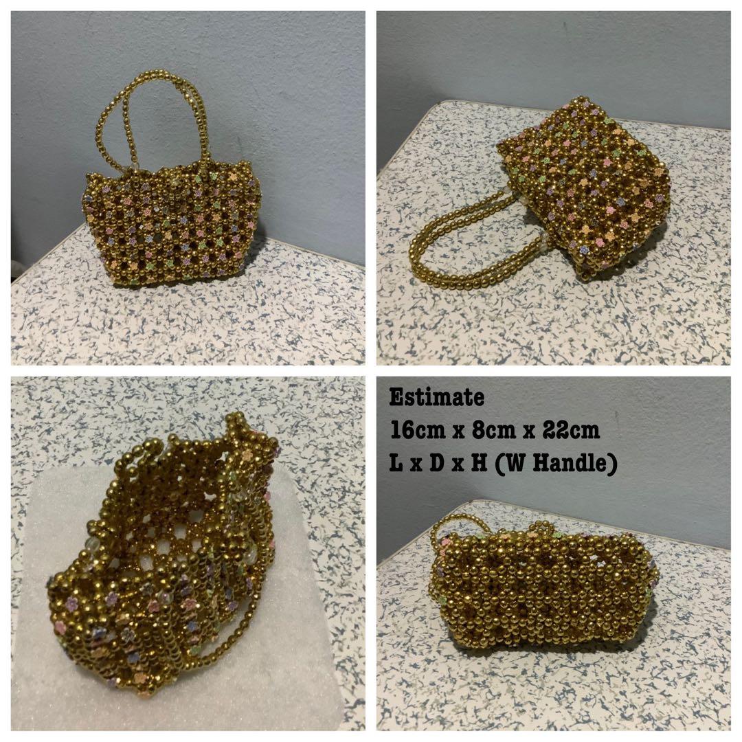 Gold beaded bag sale