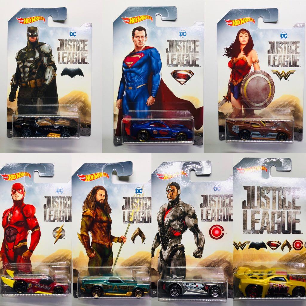Hot Wheels Justice League Complete Car Set : Superman, Batman, Wonder  Woman, The Flash, Aquaman, Cyborg and Justice League, Hobbies & Toys, Toys  & Games on Carousell
