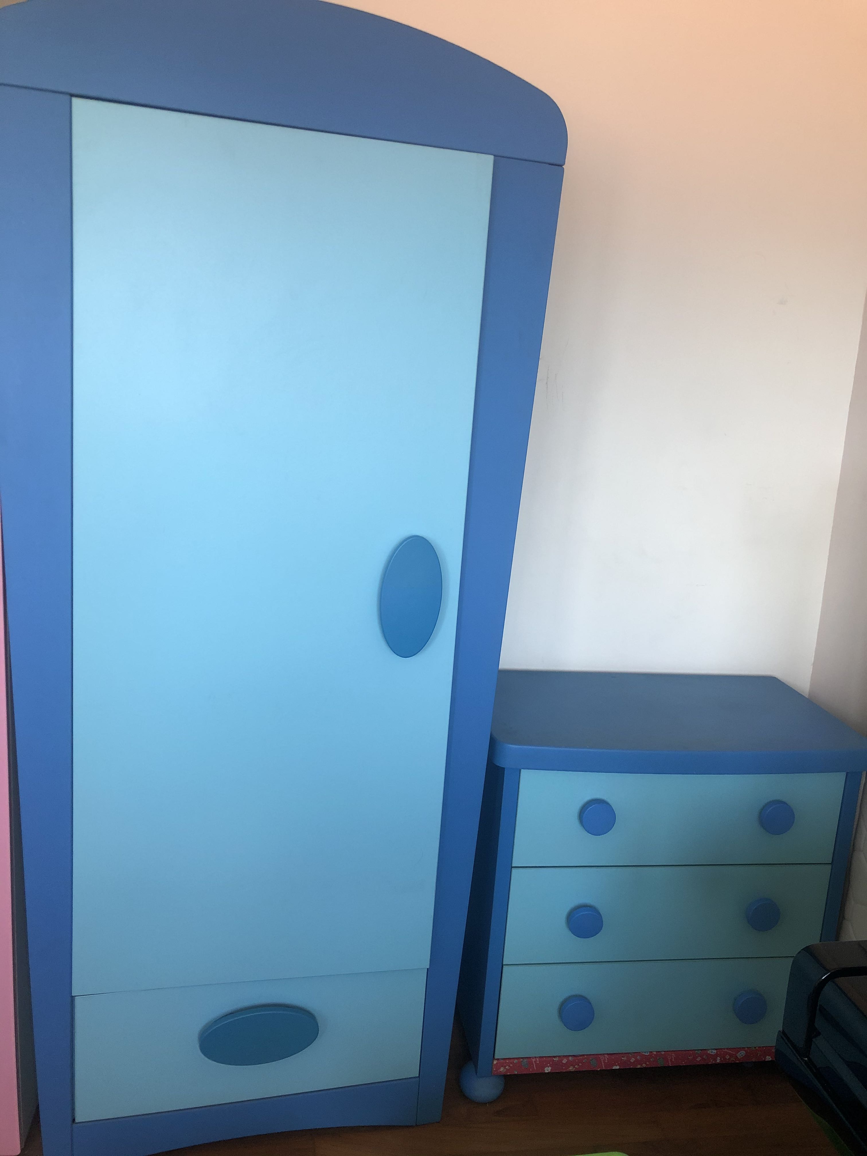 kids wardrobe and chest of drawers