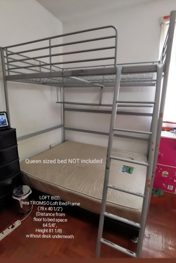 Loft Bed Ikea Tromso Frame, Ikea Queen Loft Bed With Desk