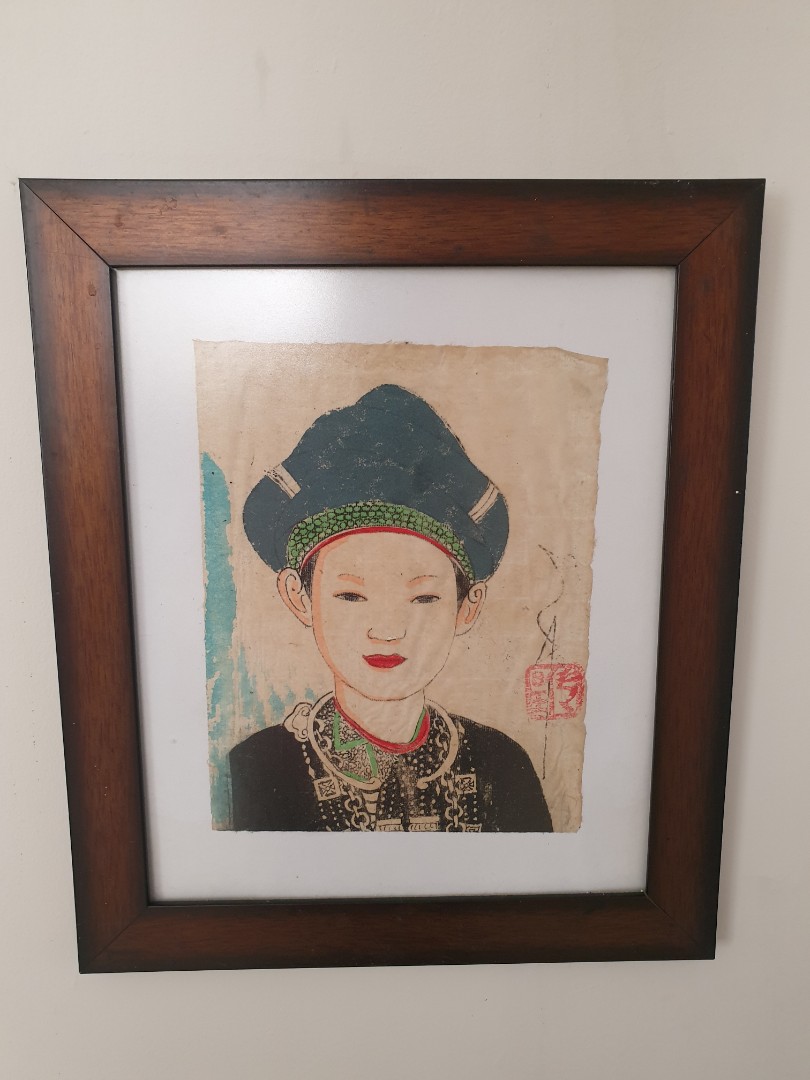 Lukisan Vietnamese Ethnic Portrait Frame Desain And Kerajinan Tangan Karya Seni Di Carousell 4045