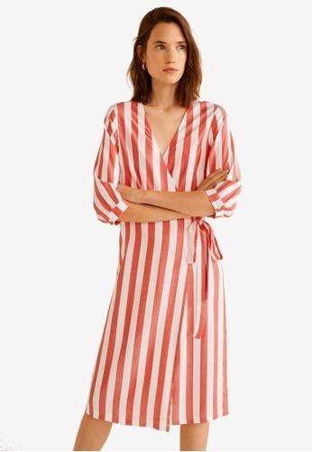 Mango striped bow dress new arrivals