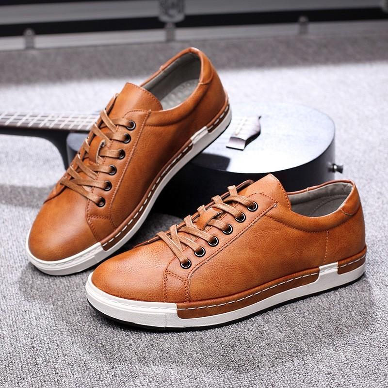 Pu leather sneakers clearance