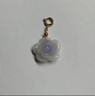 Purple flower Jadeite Pendant Necklace