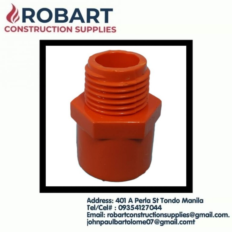 PVC Male Adaptor Orange For Electrical, Commercial & Industrial