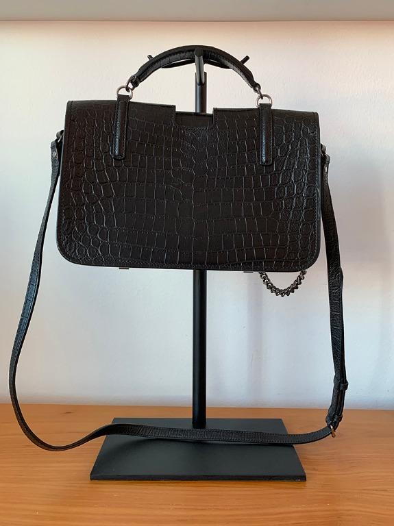 SAINT LAURENT YSL CHARLOTTE CROC MESSENGER BAG