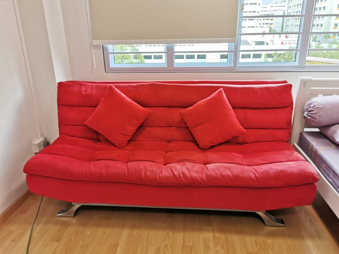 Sofa Bed Red Sofa Foldable Bed Foldable sofa bed, Furniture & Home