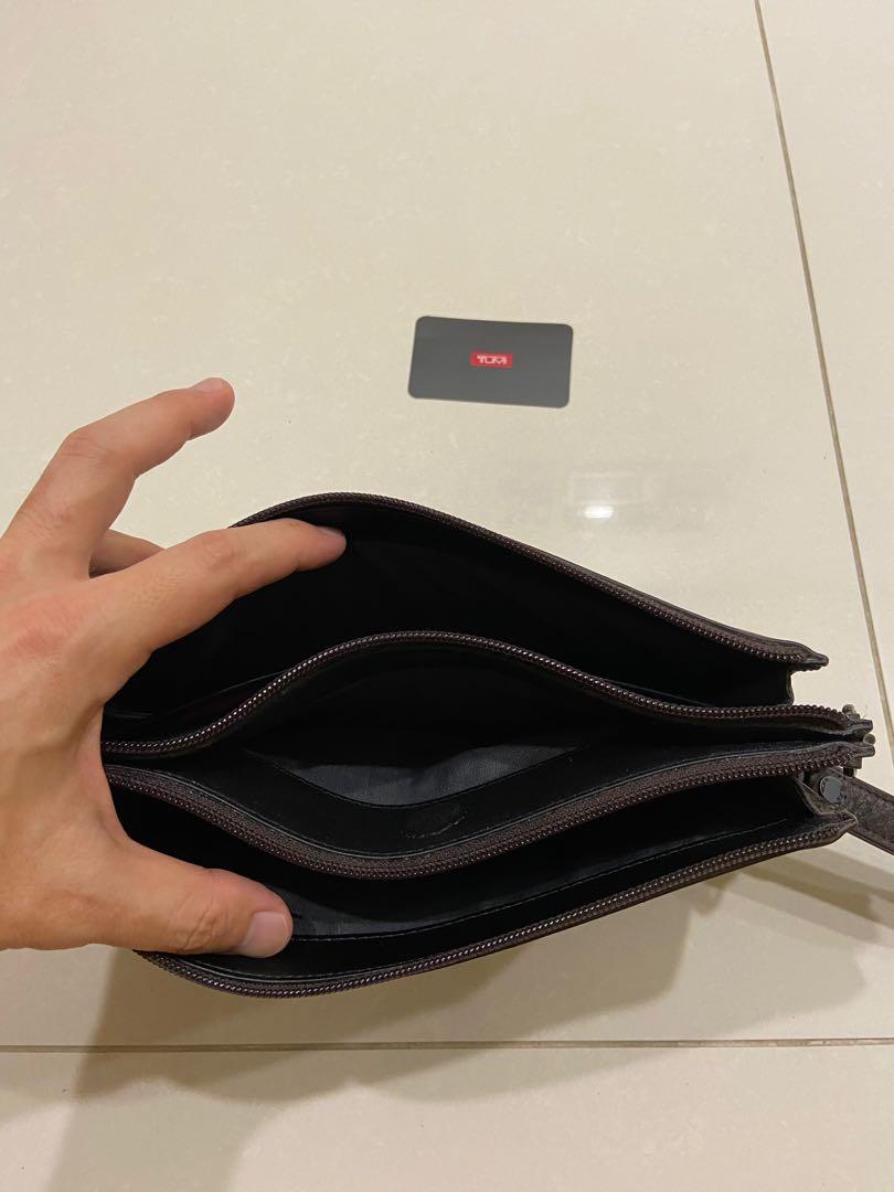 Tumi double zip envelope clutch top