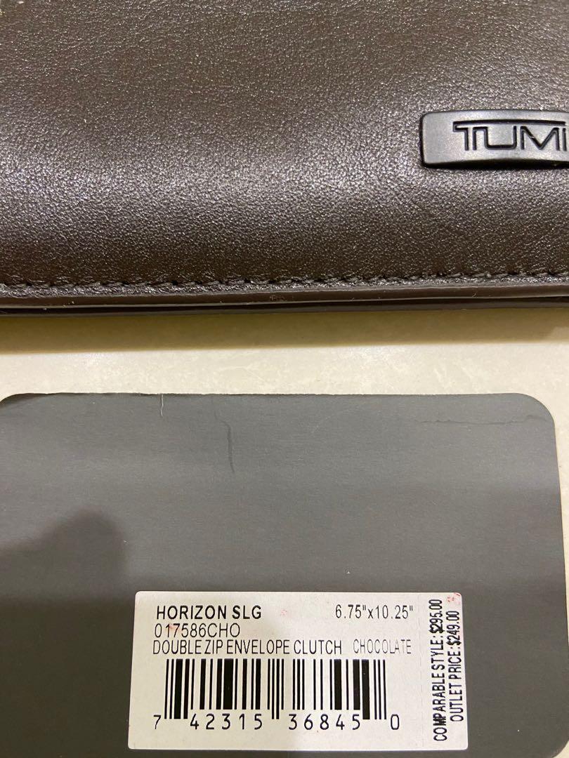 Tumi double sale zip envelope clutch