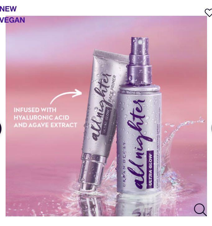 Urban Decay Ultra Glow Primer Ultra Glow Makeup Setting Spray Full Size Health Beauty Makeup On Carousell