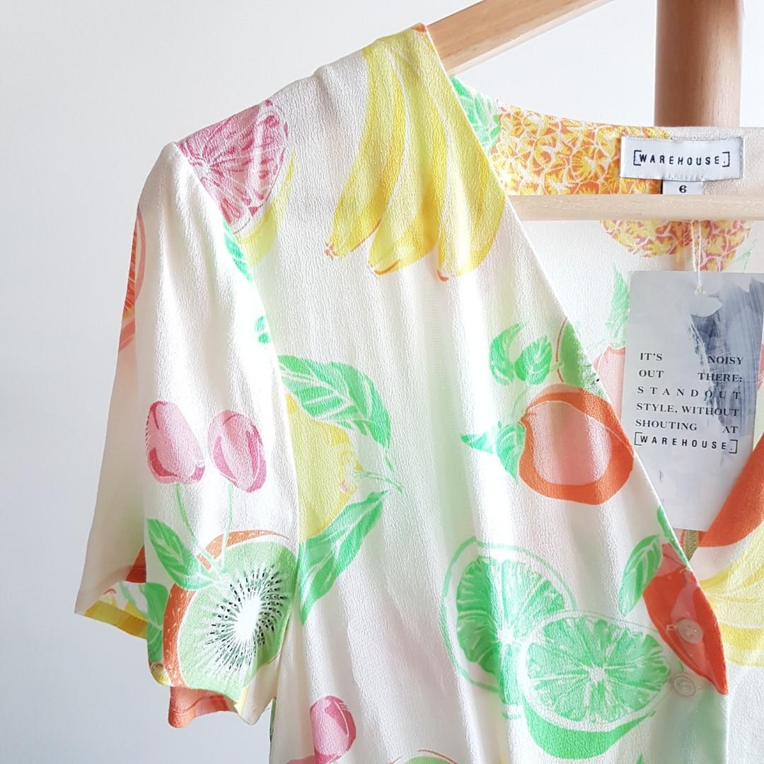 Warehouse fruit salad midi dress hotsell