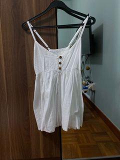 White babydoll spag top