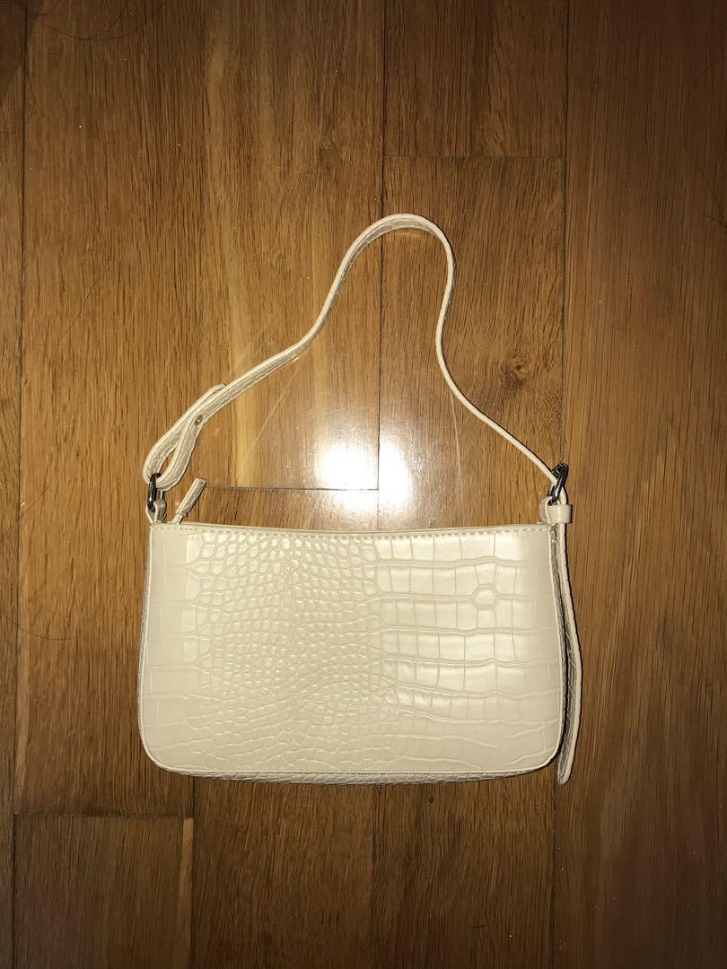 White croc on sale baguette bag