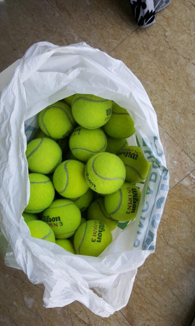 30 Used tennis balls Mixed brands Excellent condition Babolat, Head, Wilson 