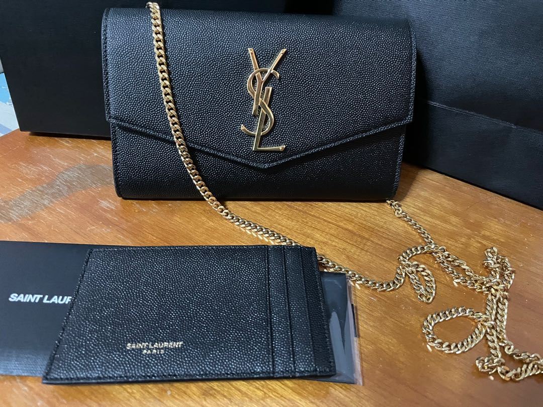 Leather Ysl Wallet on A Chain Bag