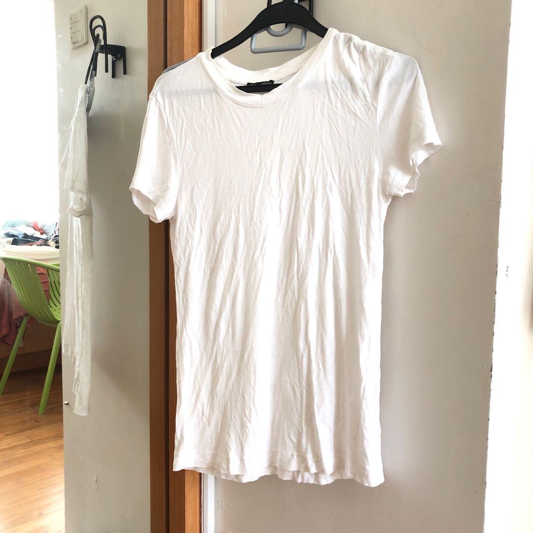 zara plain white t shirt women's