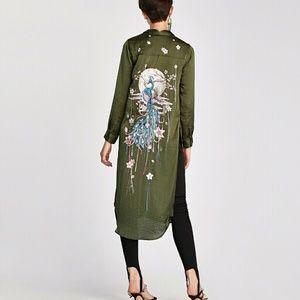 Zara Peacock Tassel Tunic Top Shirt Dress