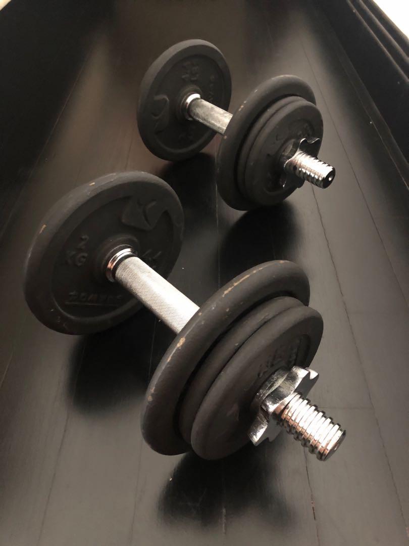 20kg Decathlon Dumbbell set Sports Equipment Exercise Fitness Weights Dumbbells on Carousell