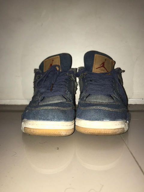 Air Jordan 4 x Levis Blue Denim, Fesyen 