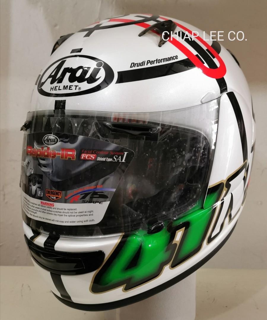 Arai Helmet @ clc (Category: Motorcycle Accessories) located in Singapore. Submitted by chiap_lee_co (Listing ID 1044732087, Image 2). Description: ARAI QUANTUM J HAGA MONZA MADE IN JAPAN.