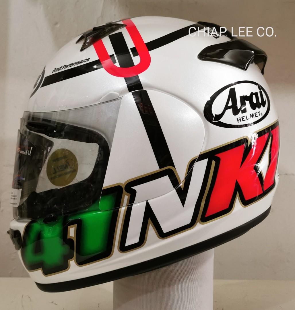 Arai Helmet @ clc (Category: Motorcycle Accessories) located in Singapore. Submitted by chiap_lee_co (Listing ID 1044732087, Image 1). Description: ARAI QUANTUM J HAGA MONZA MADE IN JAPAN.