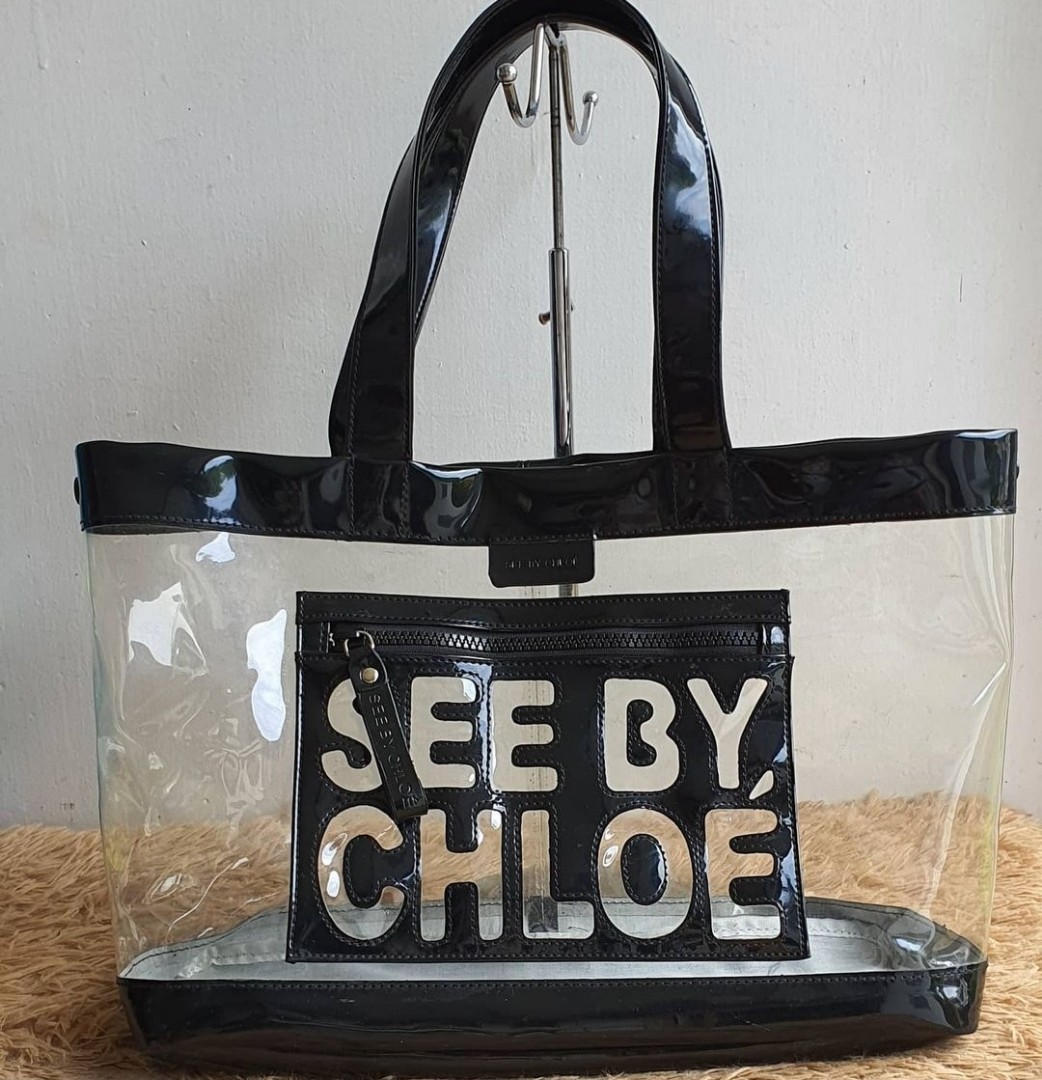 See By Chloe Designer Clear Tote Bag Preowned For Sale