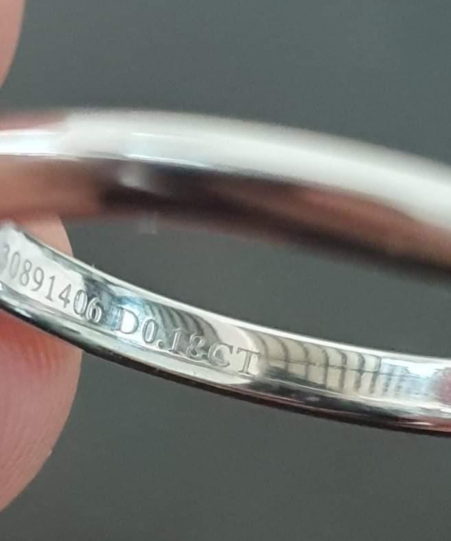 Authentic Tiffany Ring size 6 (Category: Luxury Accessories) located in Pasig City. Submitted by castlescollections (Listing ID 1044767993, Image 2). Description: 950 platinum with diamonds.