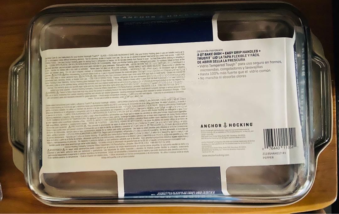Bake dish (Category: Bakeware) located in Quezon City. Submitted by mrjun07 (Listing ID 1044672252, Image 2). Description: Imported 3qt baking dish anchor Hocking Made in USA Location GMA7 kamuning, QC Delivery they grab or lalamove .