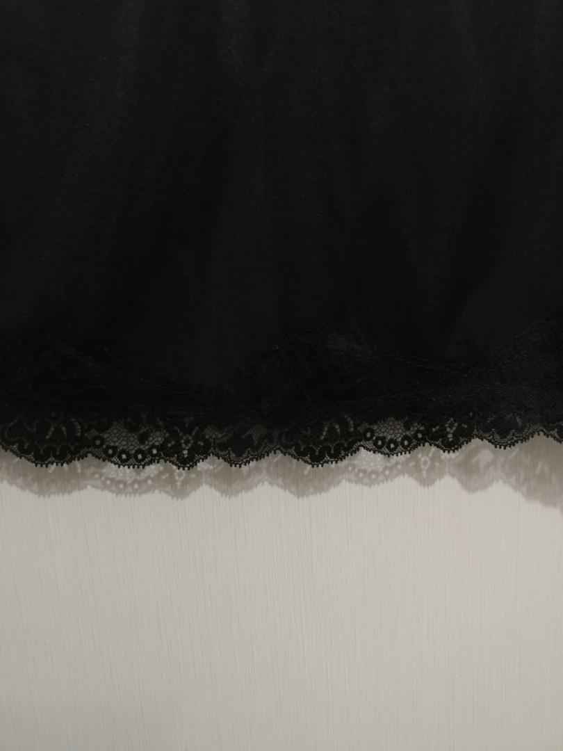 Black Vintage Half Slip Inner Layer Skirt Under Petticoat Lace Halfslip ...