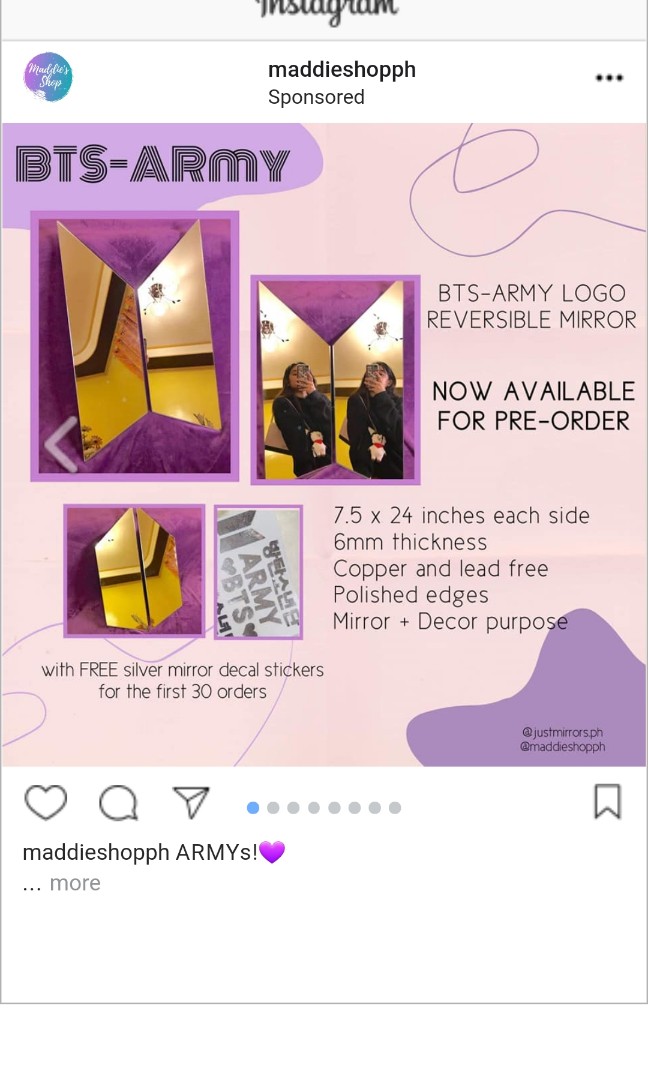 Bts Army Logo Reversible Mirror Hobbies Toys Memorabilia Collectibles K Wave On Carousell
