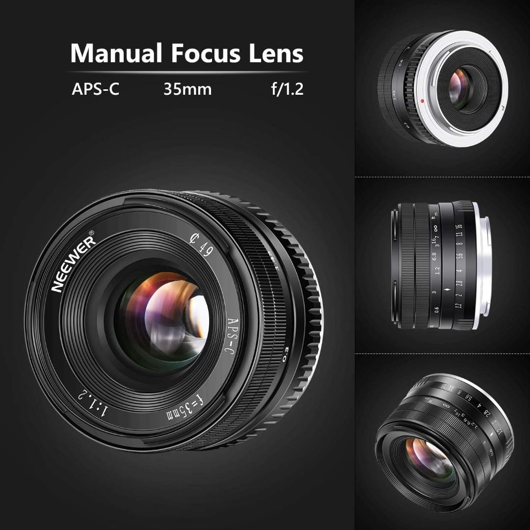 D) Neewer 35mm F1.2 Large Aperture Prime APS-C Aluminum Lens for