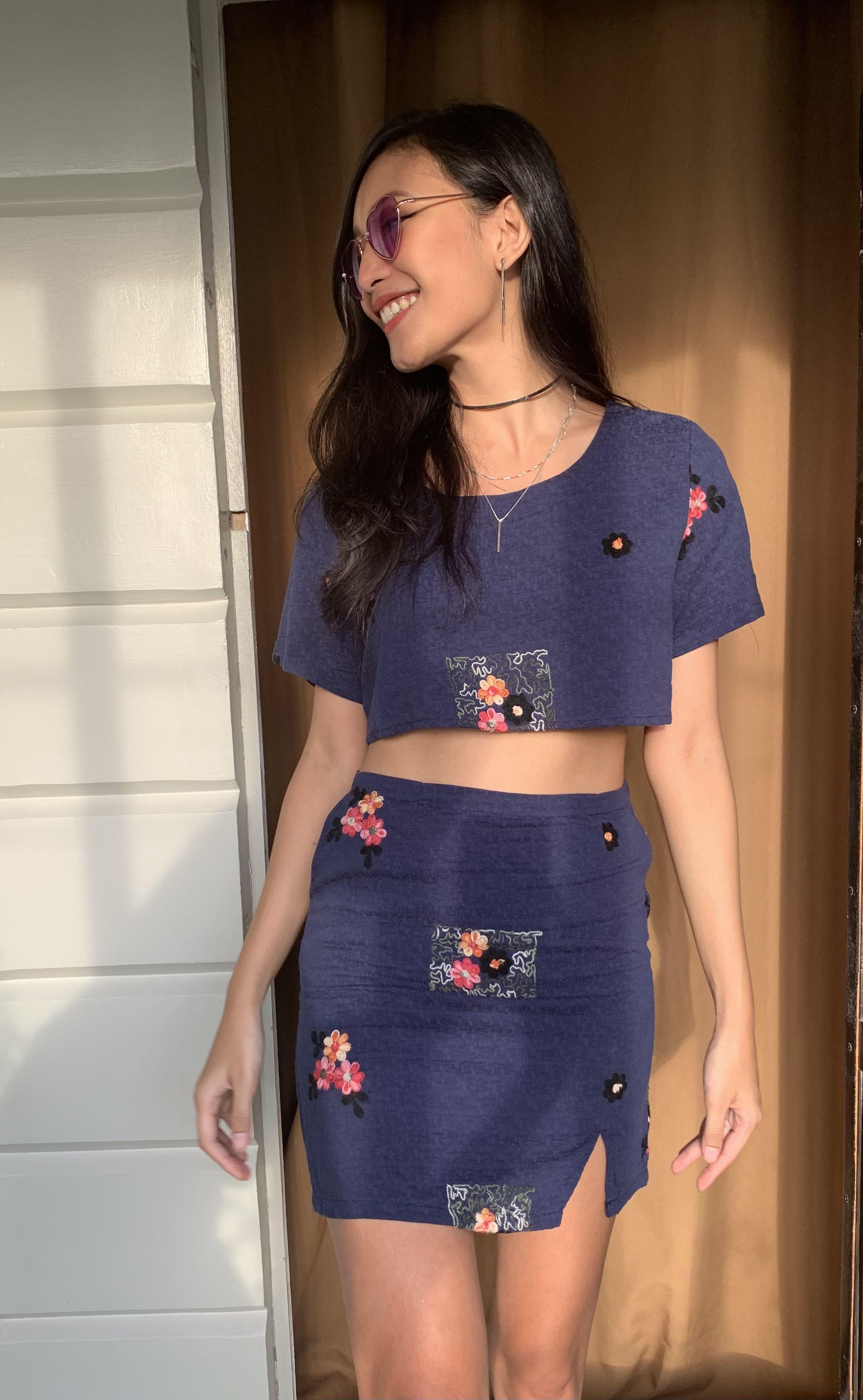 Denim Coordinates (Category: Sets or Coordinates) located in Makati City. Submitted by gaylerlee (Listing ID 1044742924, Image 2). Description: This used to be a big dress. We had it refashioned. Visit cura.ph on Instagram for other items 🙂.