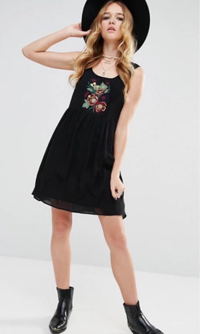 Glamorous Smock Dress with Embroidery Women s Fashion Dresses