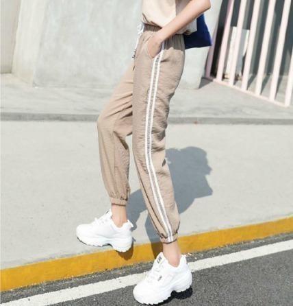 high waisted khaki joggers