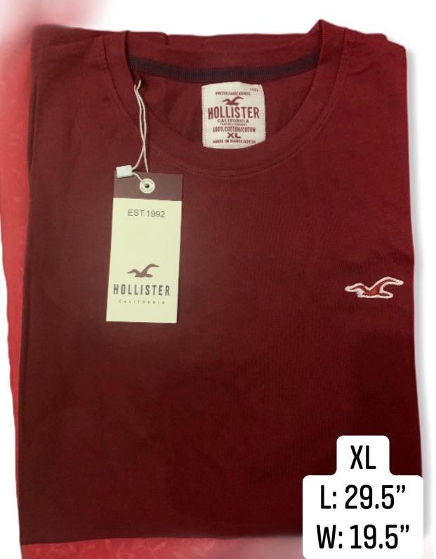 Hollister Maroon XL Men s Fashion Tops Sets Tshirts Polo Shirts on Carousell