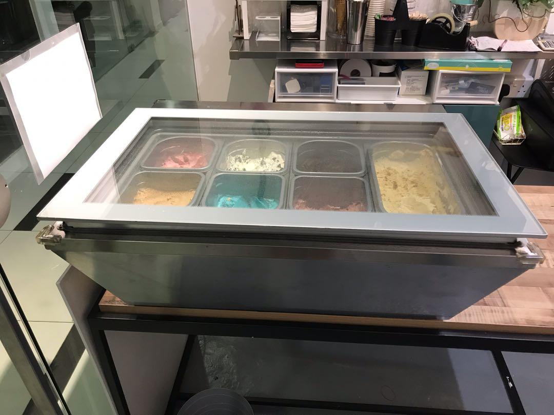 Table top ice cream display freezer outlet