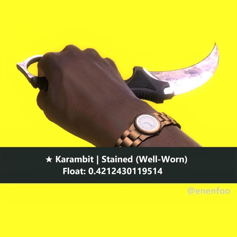 Karambit Stained Ww Well Worn White Skin Csgo Knife Knives Skins Toys Games Video Gaming In Game Products On Carousell - karambit knife csgo roblox