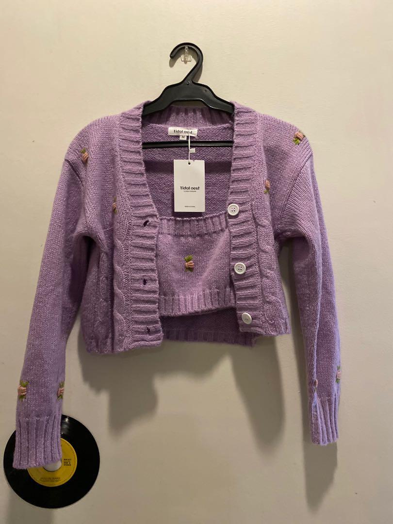 kendall jenner purple cardigan