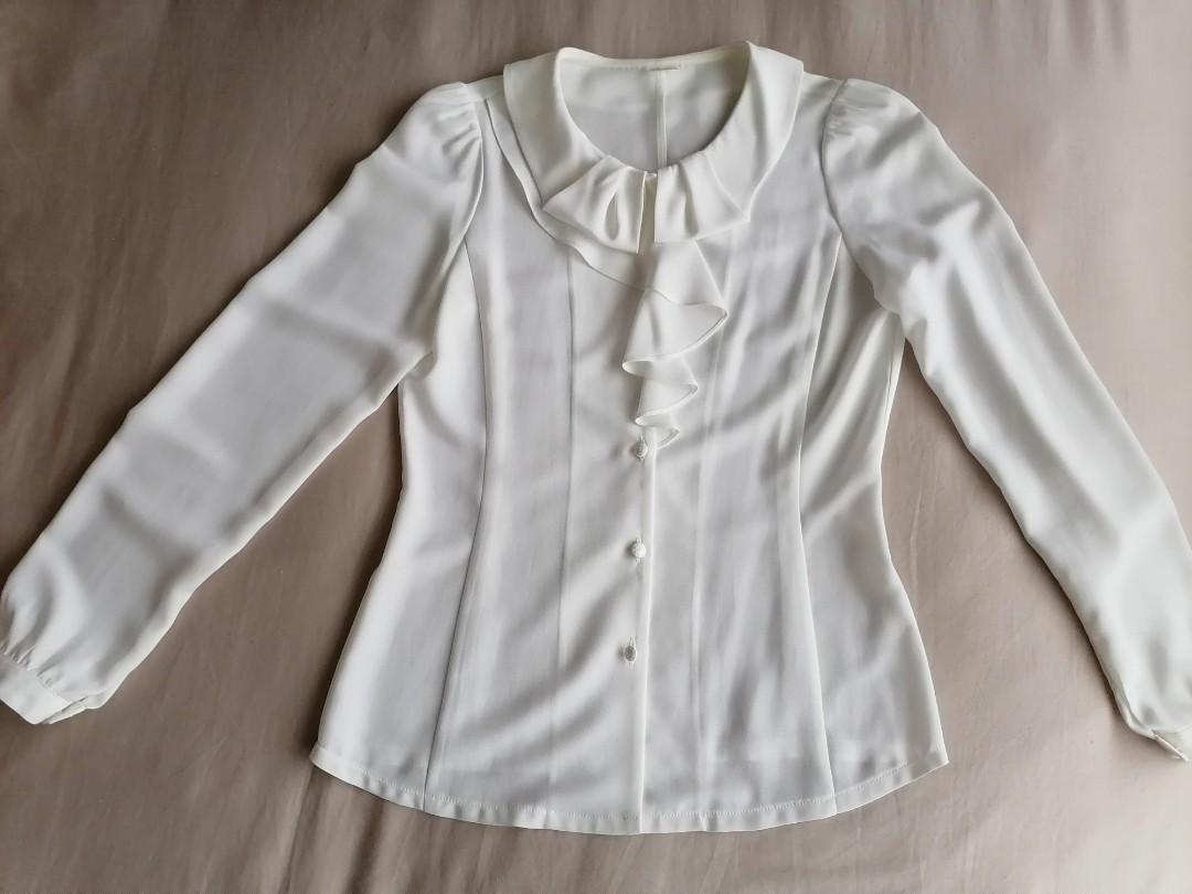korean white blouse